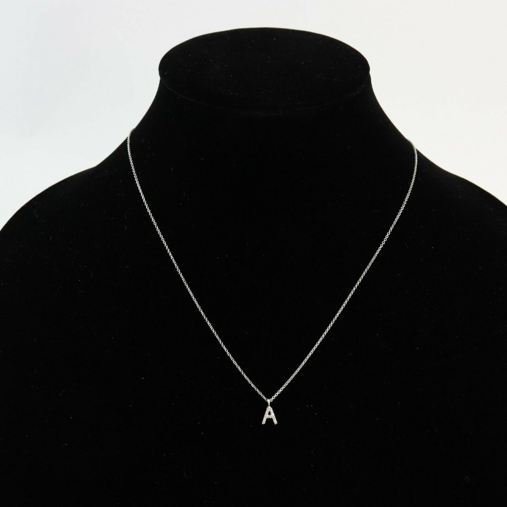 LaSoula Diamond Initial "A" Pendant Necklace, Sterling Silver